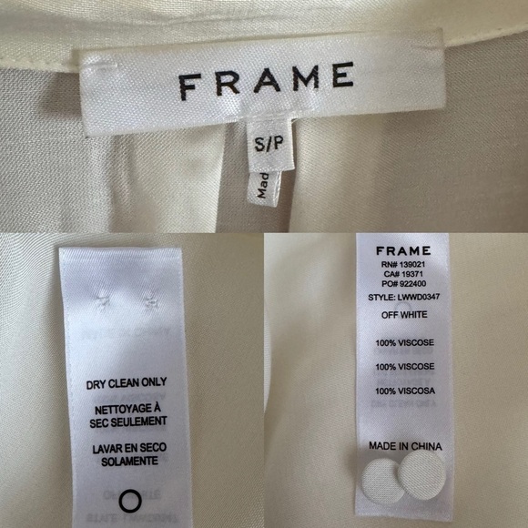 FRAME Revolve Twisted Wrap Shirt dress in Off-White size S - Picture 16 of 16